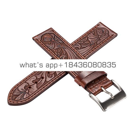 2 Colors 38mm 42mm Luxury Relief Replace Three-Dimensional Strap Embossment Bracelet Bump Leather Wrist Band for Apple Watch