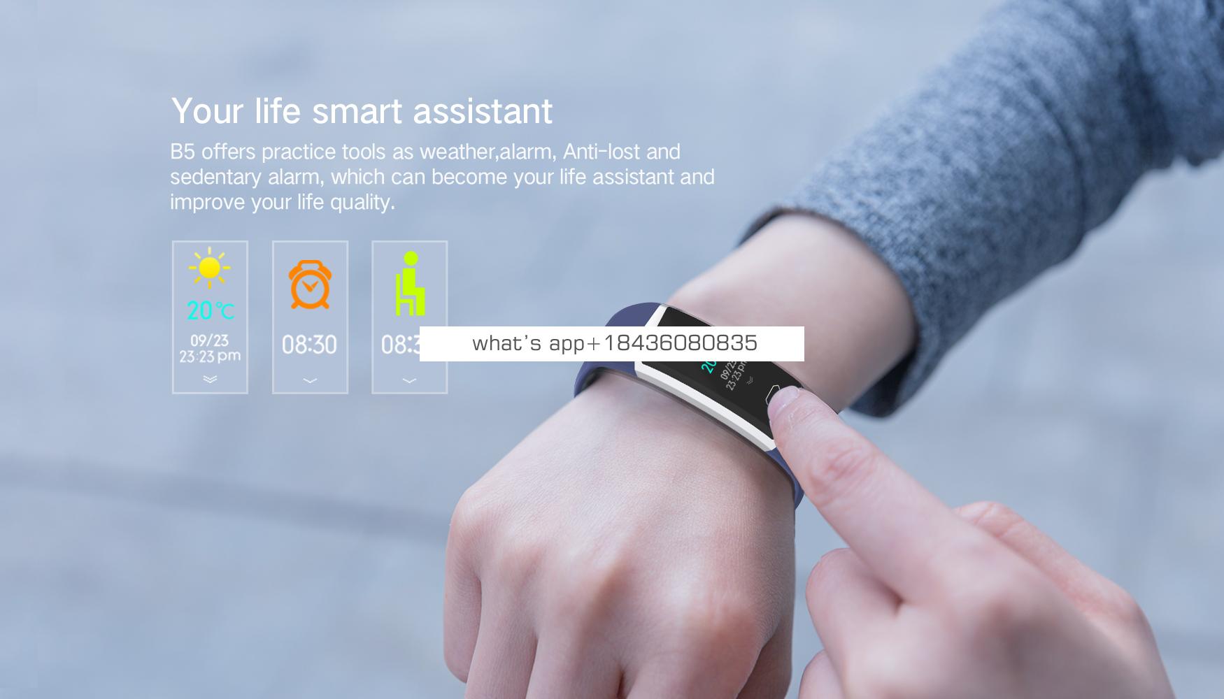 2019  OEM smart bracelet with multi sports modes USB charging blood pressure software custom smartwatch