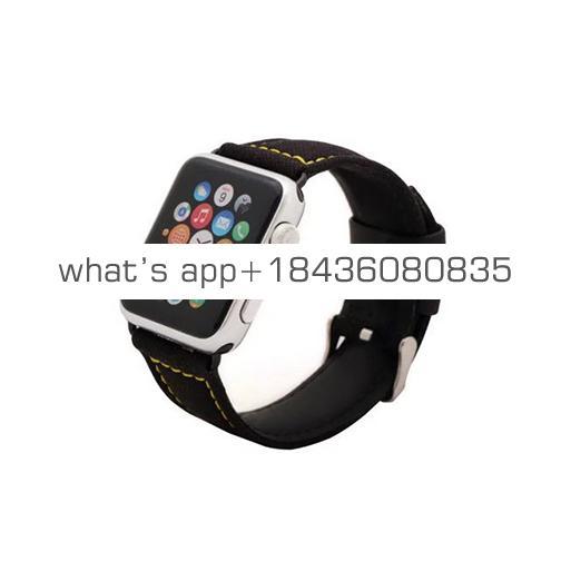 3 Colors 38mm 42mm Strap Genuine Leather Nylon Watch Band for Apple Watch Series 3