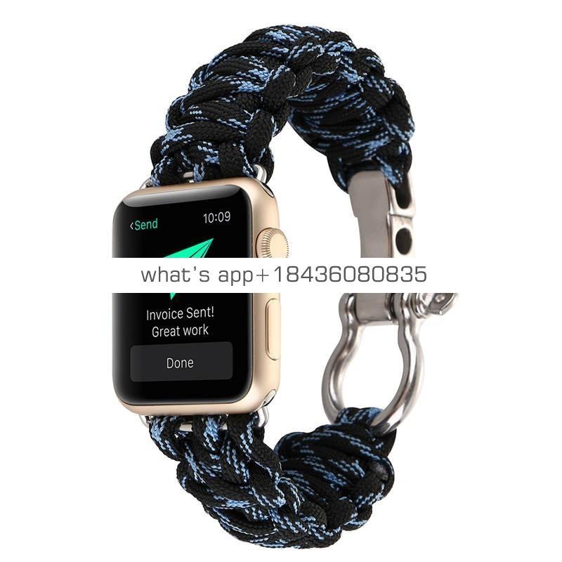 38mm 42mm Durable Bracelet Replacement Rescue Ropr Nylon Strap Band for Apple Watch Series 3