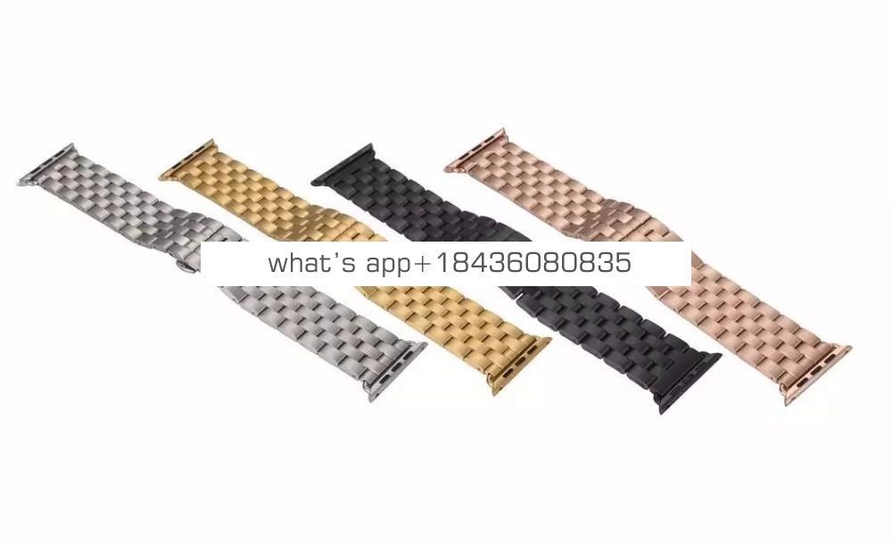 4 Colors 5 Links 316 Stainless Steel 38mm 42mm Replacement Strap Classic Buckle Watch Band for Apple Watch