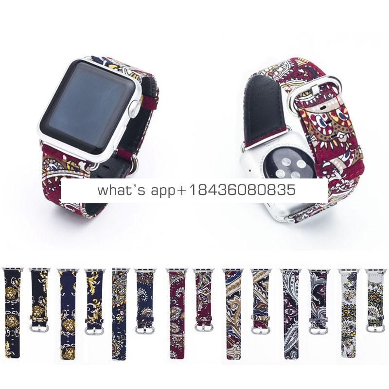 7 Colors 38mm 42mm National Style Bracelet Replacement Strap Genuine Leather Wrist Band for Apple Watch iWatch Series 3