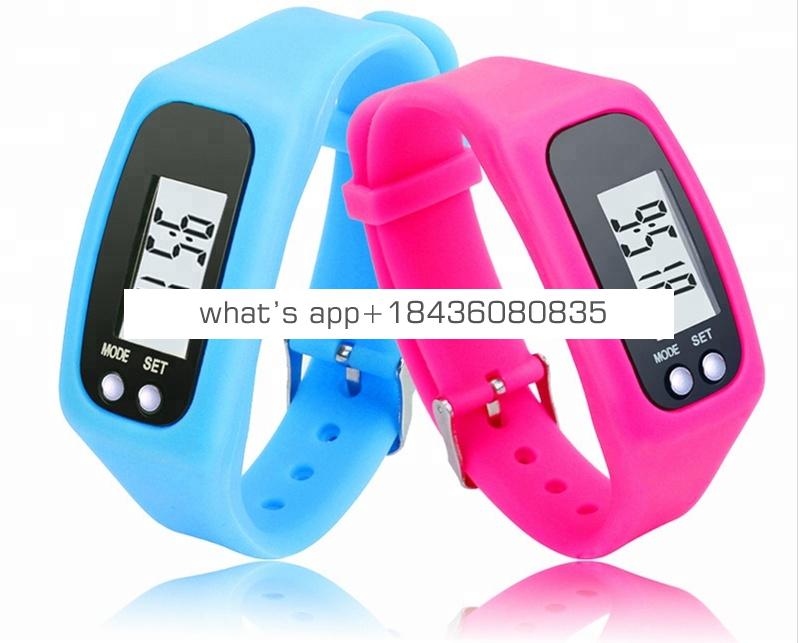 CE Rohs FCC Customized Fitness Kids Sports Wristband Step Counter 2D 3D Sensor Pedometer Watches