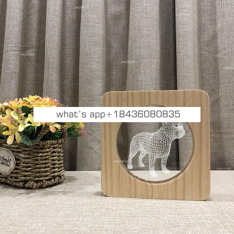 Creative Wooden dog Lamp Bedroom Decoration table lamp