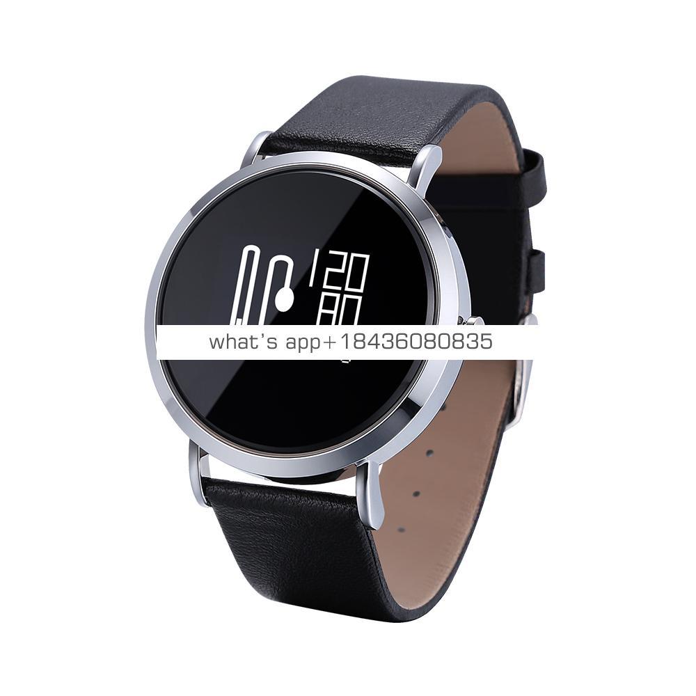 Fitness monitor ios android smartwatch for men and women genuine leather strap reloj inteligente smart watch China supplier