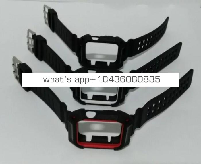 For Apple Watch Series 3 2 in 1 Shockproof Silicone Rubber Band with Case