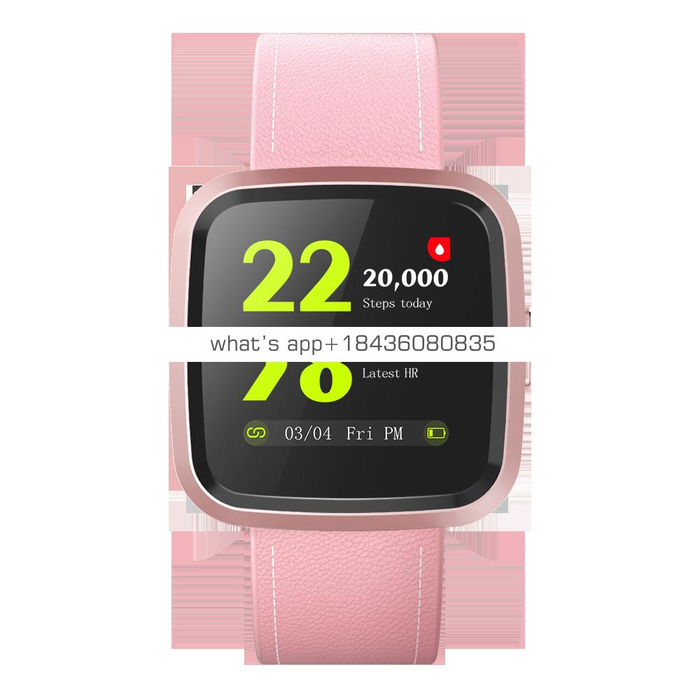 New design smart watch with  leather belt and Heart Rate Blood Oxygen Sleep Monitor Fitness Tracker Smart Band with CE,ROHS,FCC
