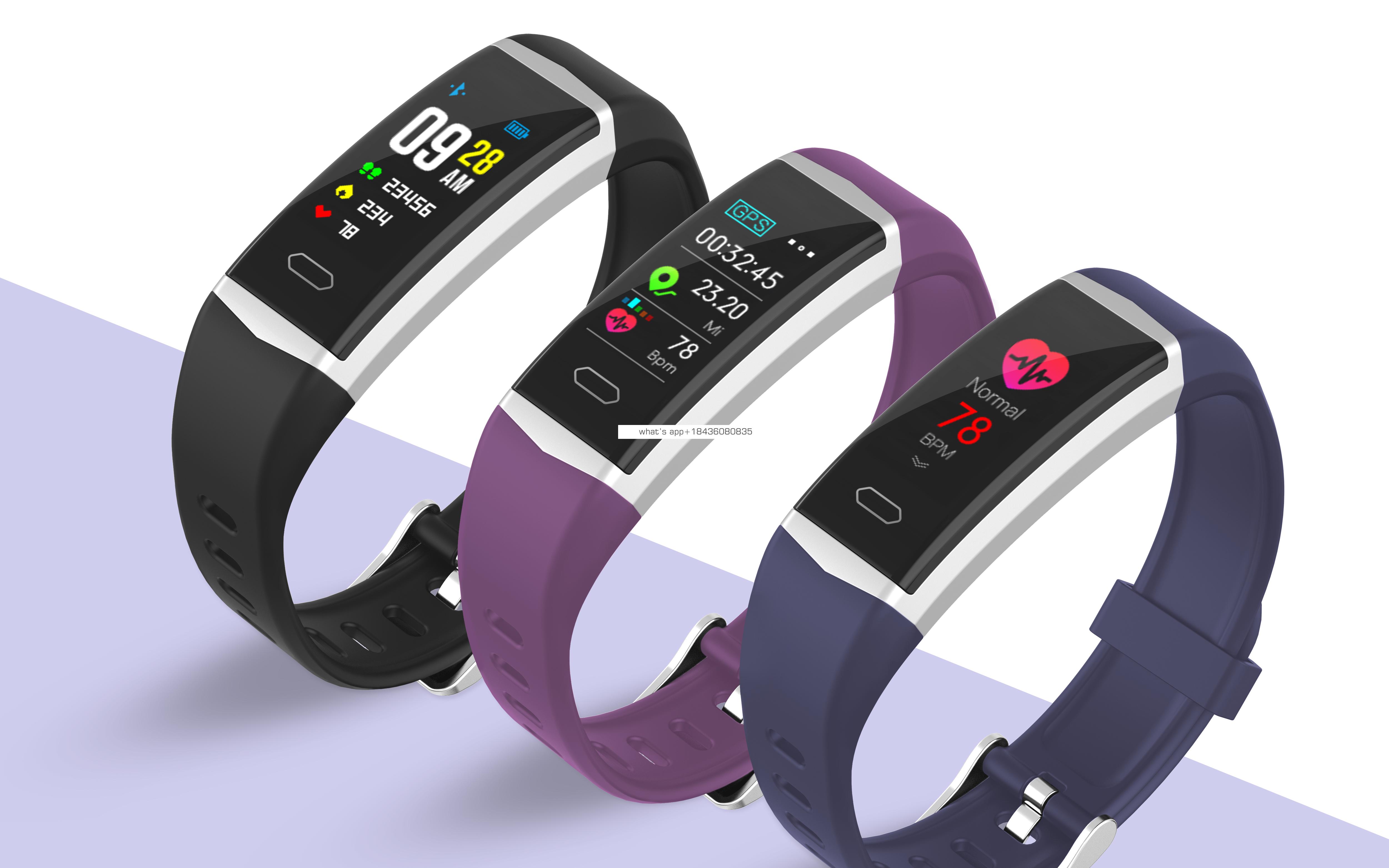 OEM  smart bracelet with dynamic heart rate monitor blood pressure changeable watch face and straps