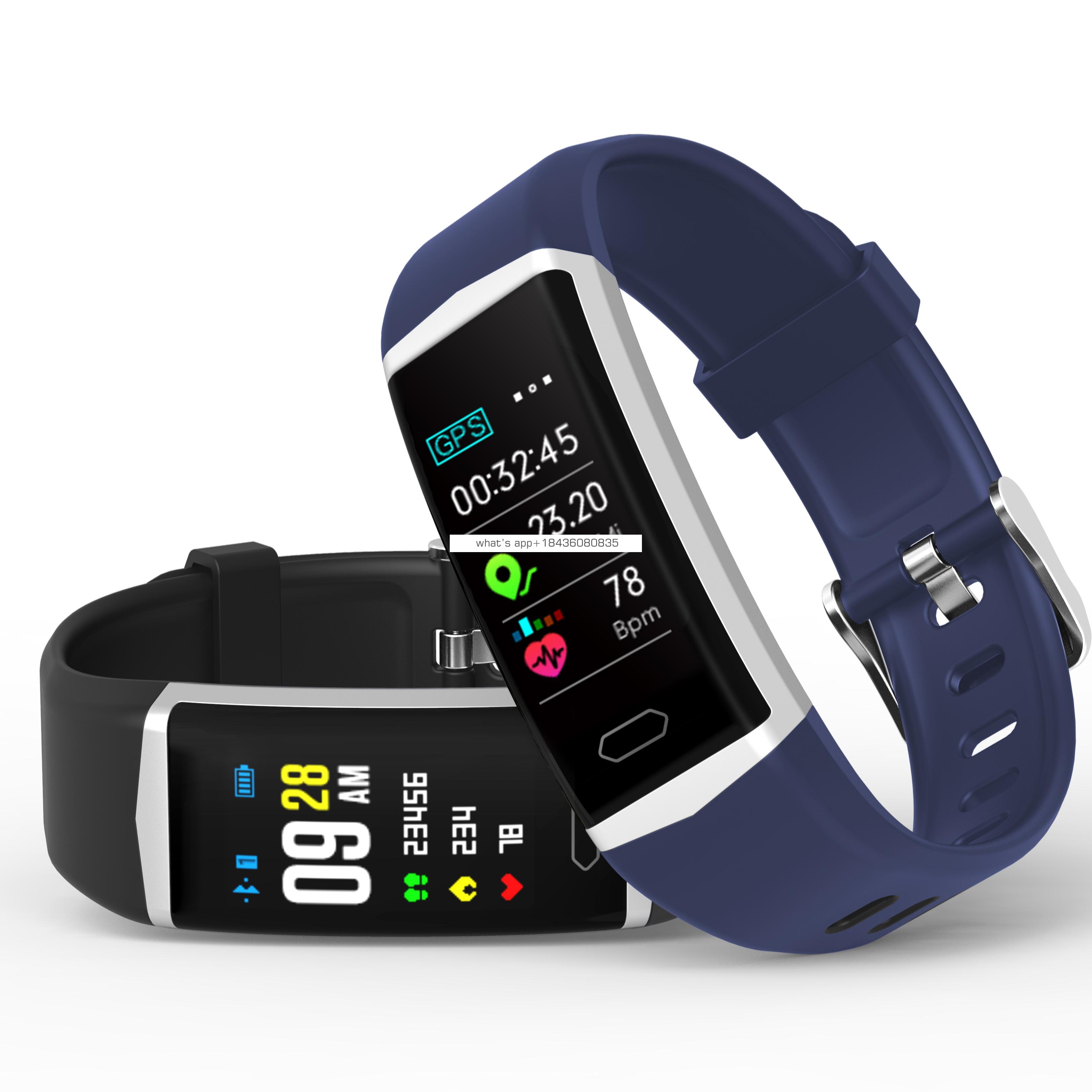 OEM 2019  smart bracelet with dynamic heart rate monitor blood pressure changeable watch face and straps