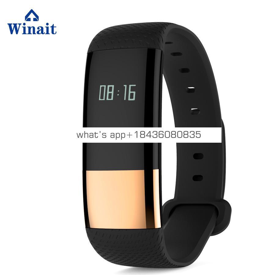 Winait M4 smart bracelet with Low voltage reminder calls,SMS,Wechat,QQ Curved touch screen