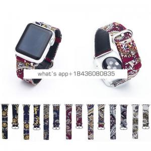 7 Colors Bracelet 38mm 42mm National Style Genuine Leather Strap Wristband for Apple iWatch Series 3