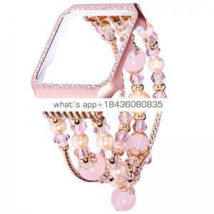 Amazon hot selling jewelry bracelet for Apple Watch 38mm 42mm with frame case rhinestone
