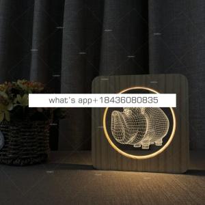 Creative Wooden Warm Light  Night Light for bedroom table