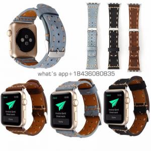 For Apple Watch Series 3 Band,Leather 38 42mm Strap for Apple Watch 3 Sport