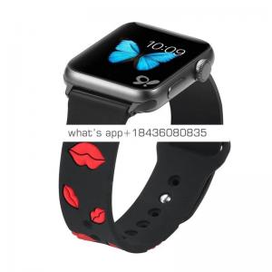 New Sport Silicone Rubber Red Lips Strap for Apple Watch Series 1 2 3 4