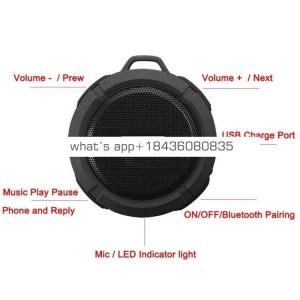 Portable Waterproof outdoor wireless stereo Shower speaker With Mini USB Connection